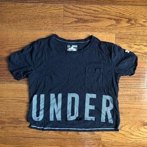 Girls Black UA Crop Top